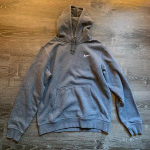 Grey Nike Embroidered Swoosh Hoodie Size Medium